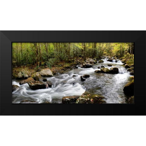 Up the Creek Panorama Black Modern Wood Framed Art Print by Head, Danny