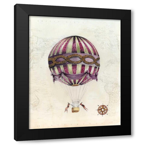 Vintage Hot Air Balloons I Black Modern Wood Framed Art Print by McCavitt, Naomi