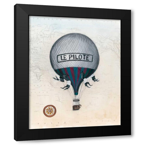 Vintage Hot Air Balloons II Black Modern Wood Framed Art Print by McCavitt, Naomi