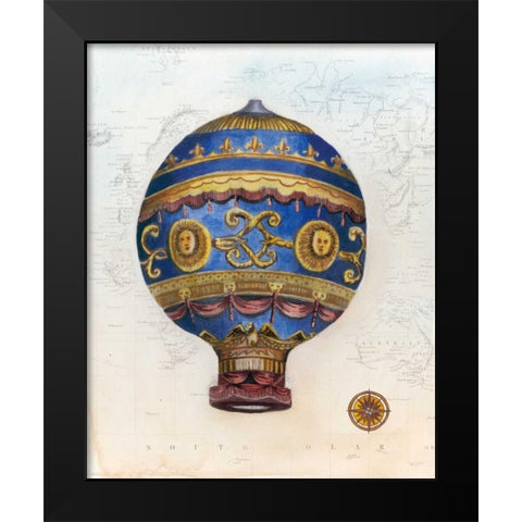 Vintage Hot Air Balloons V Black Modern Wood Framed Art Print by McCavitt, Naomi