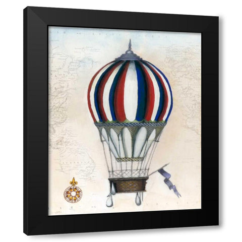 Vintage Hot Air Balloons VI Black Modern Wood Framed Art Print with Double Matting by McCavitt, Naomi