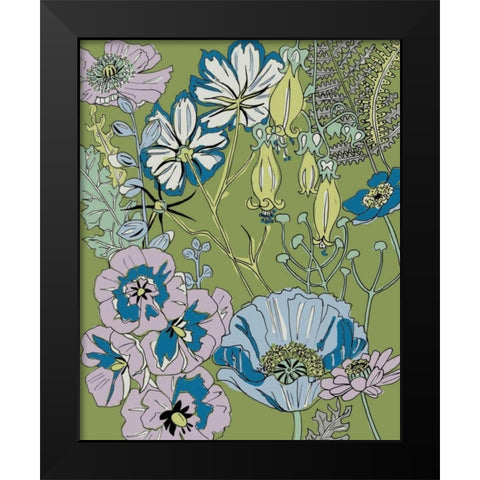 Graphic Garden I Black Modern Wood Framed Art Print by Zarris, Chariklia