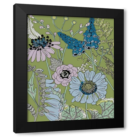 Graphic Garden II Black Modern Wood Framed Art Print with Double Matting by Zarris, Chariklia