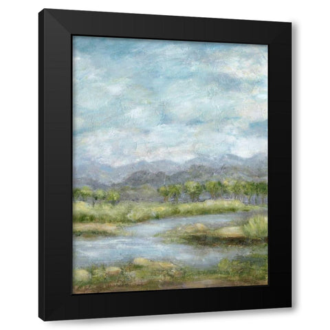 Green Pastures II Black Modern Wood Framed Art Print with Double Matting by Crawford, Beverly