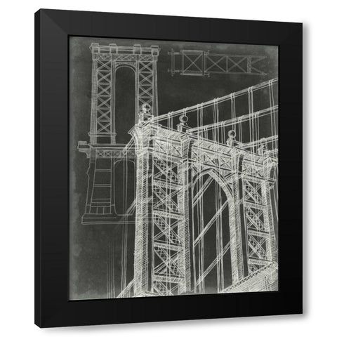 Iconic Blueprint I Black Modern Wood Framed Art Print by Harper, Ethan