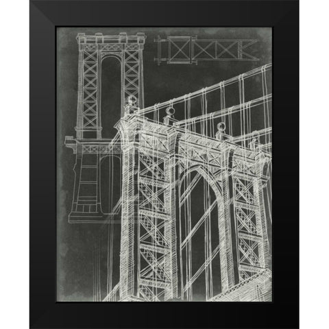 Iconic Blueprint I Black Modern Wood Framed Art Print by Harper, Ethan