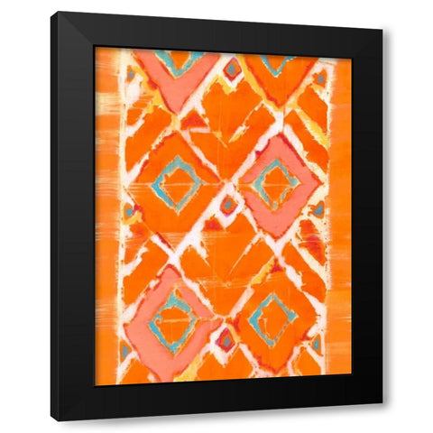 Orange Tribal II Black Modern Wood Framed Art Print by Fuchs, Jodi