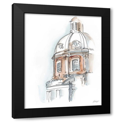 European Watercolor Sketches III Black Modern Wood Framed Art Print with Double Matting by Harper, Ethan