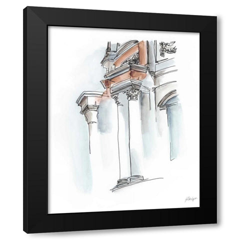 European Watercolor Sketches IV Black Modern Wood Framed Art Print with Double Matting by Harper, Ethan