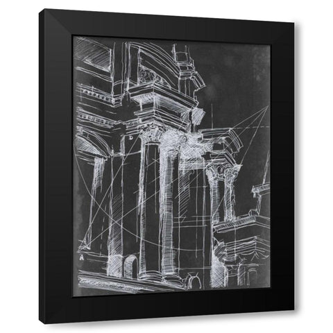 Architectural Schematic I Black Modern Wood Framed Art Print with Double Matting by Harper, Ethan