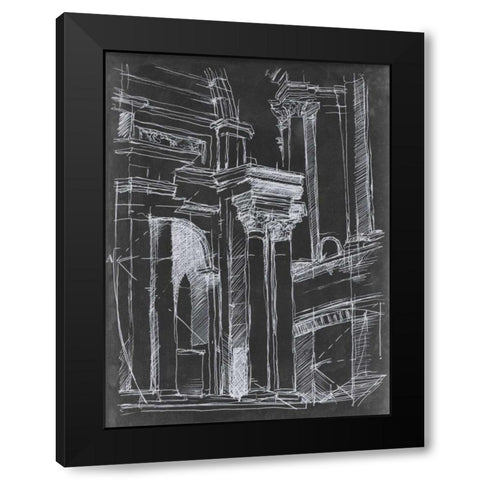 Architectural Schematic II Black Modern Wood Framed Art Print with Double Matting by Harper, Ethan