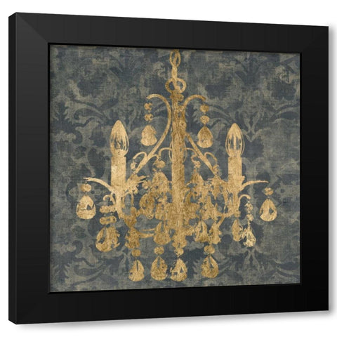 Gilt Chandelier I Black Modern Wood Framed Art Print with Double Matting by Goldberger, Jennifer