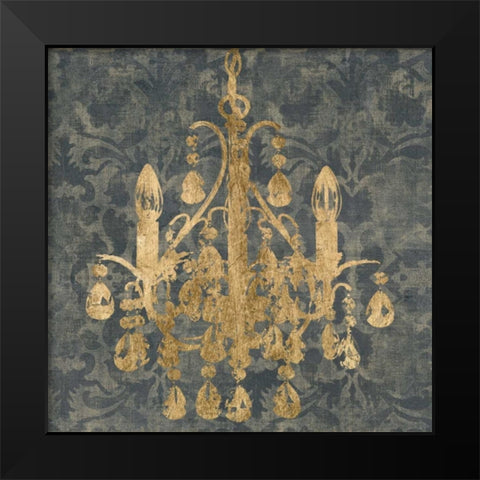 Gilt Chandelier I Black Modern Wood Framed Art Print by Goldberger, Jennifer