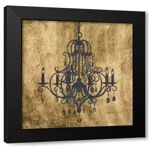 Gilt Chandelier VIII Black Modern Wood Framed Art Print by Goldberger, Jennifer