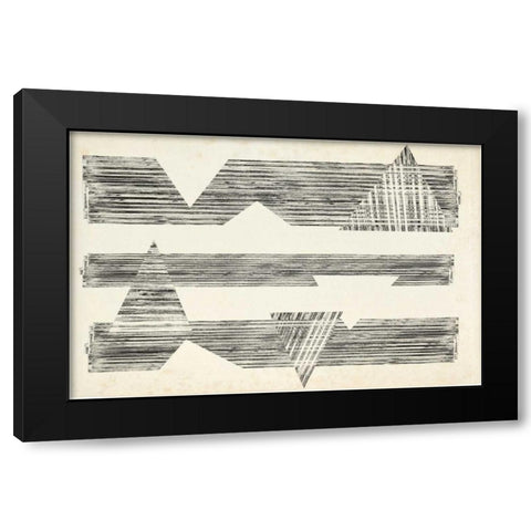 Stagger Triangles I Black Modern Wood Framed Art Print by Goldberger, Jennifer