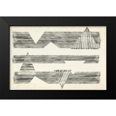 Stagger Triangles I Black Modern Wood Framed Art Print by Goldberger, Jennifer