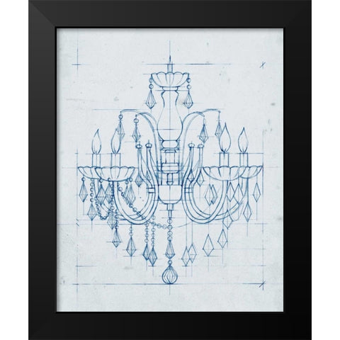 Chandelier Draft I Black Modern Wood Framed Art Print by Harper, Ethan