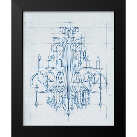 Chandelier Draft II Black Modern Wood Framed Art Print by Harper, Ethan