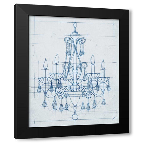 Chandelier Draft III Black Modern Wood Framed Art Print with Double Matting by Harper, Ethan