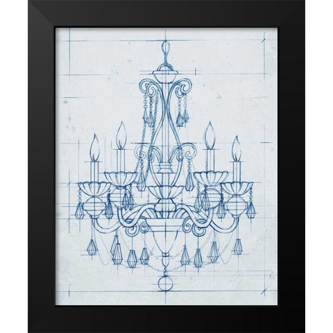 Chandelier Draft III Black Modern Wood Framed Art Print by Harper, Ethan