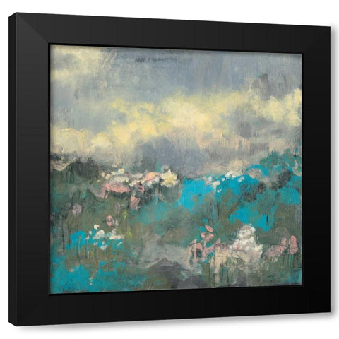 Painterly Field I Black Modern Wood Framed Art Print with Double Matting by Goldberger, Jennifer