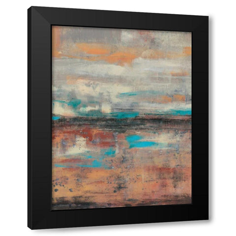Teal Sunset I Black Modern Wood Framed Art Print by Goldberger, Jennifer