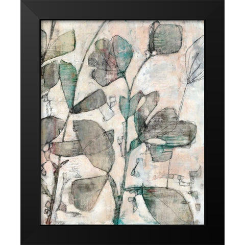 Negative Space Floral II Black Modern Wood Framed Art Print by Goldberger, Jennifer