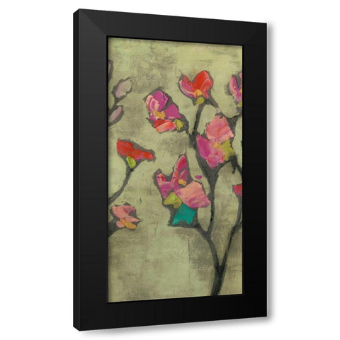 Impasto Flowers II Black Modern Wood Framed Art Print with Double Matting by Goldberger, Jennifer