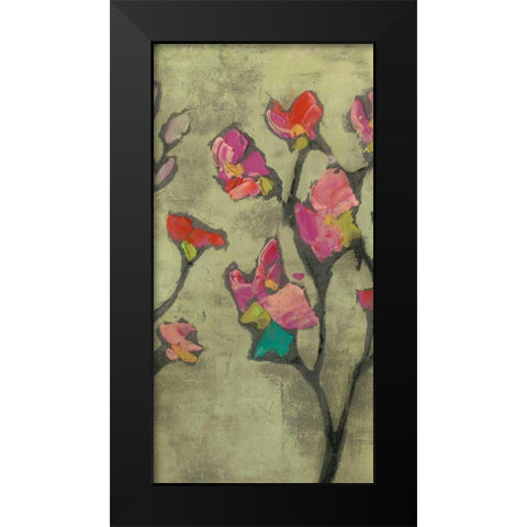 Impasto Flowers II Black Modern Wood Framed Art Print by Goldberger, Jennifer