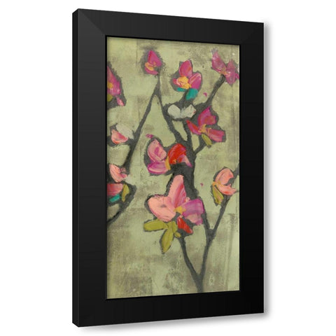 Impasto Flowers III Black Modern Wood Framed Art Print with Double Matting by Goldberger, Jennifer