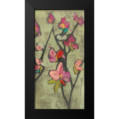 Impasto Flowers III Black Modern Wood Framed Art Print by Goldberger, Jennifer