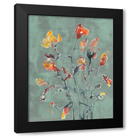 Wildflower Watercolors I Black Modern Wood Framed Art Print with Double Matting by Goldberger, Jennifer