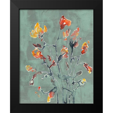 Wildflower Watercolors I Black Modern Wood Framed Art Print by Goldberger, Jennifer