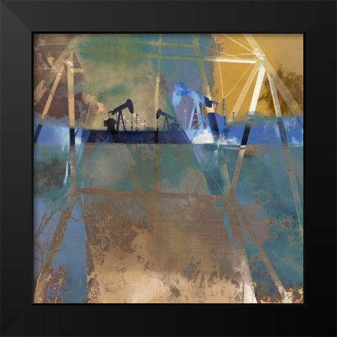 Oil Rig Abstraction I Black Modern Wood Framed Art Print by Jasper, Sisa