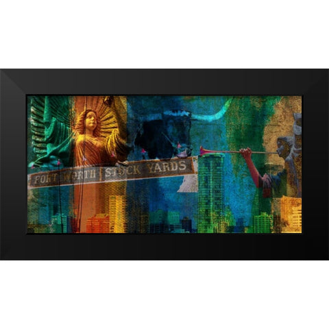 Ft. Worth Panel Black Modern Wood Framed Art Print by Jasper, Sisa