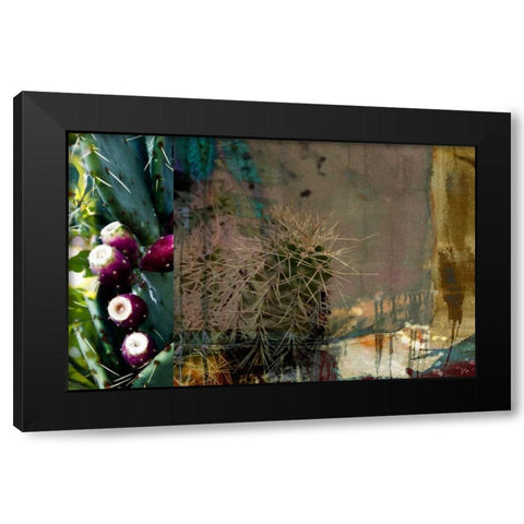 Texas Cactus Collage Black Modern Wood Framed Art Print by Jasper, Sisa