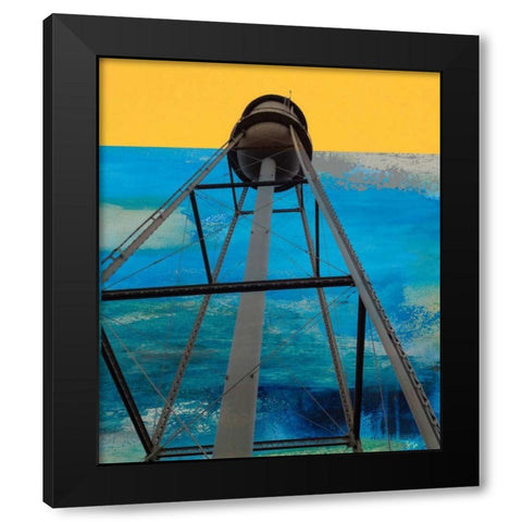 Water Tower Abstract Black Modern Wood Framed Art Print by Jasper, Sisa