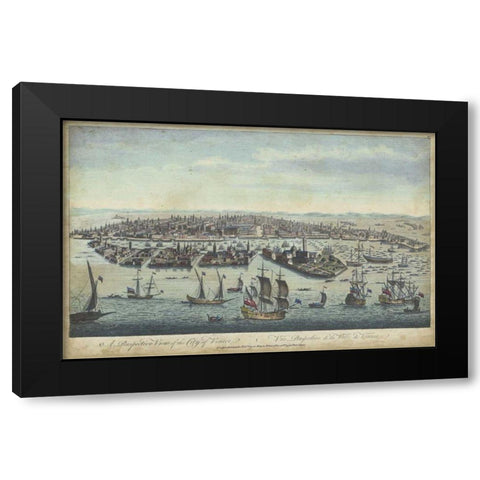 Birds Eye View of Venice Black Modern Wood Framed Art Print with Double Matting by Williamsburg