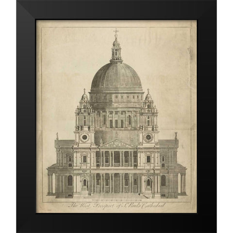 St. Pauls Cathedral Black Modern Wood Framed Art Print by Unknown