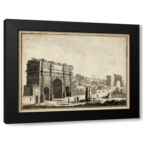 Roman Antiquities II Black Modern Wood Framed Art Print by Unknown