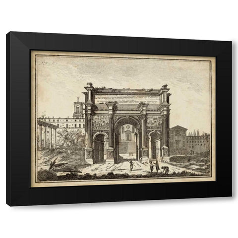 Roman Antiquities III Black Modern Wood Framed Art Print by Unknown