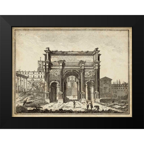 Roman Antiquities III Black Modern Wood Framed Art Print by Unknown
