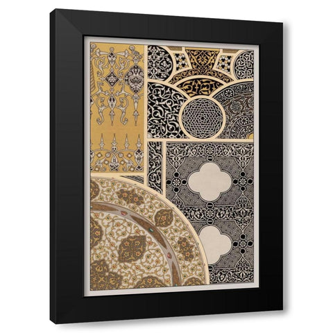 Ornament in Gold and Silver III Black Modern Wood Framed Art Print with Double Matting by Vision Studio