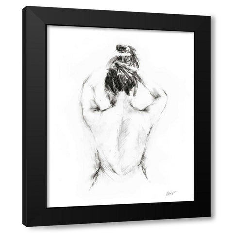 Back Study I Black Modern Wood Framed Art Print with Double Matting by Harper, Ethan