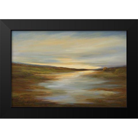 Meadow Sunset Black Modern Wood Framed Art Print by Finch, Shiela