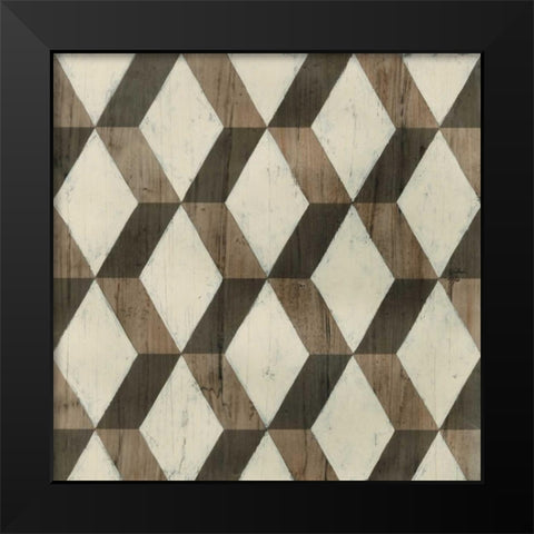Driftwood Geometry I Black Modern Wood Framed Art Print by Vess, June Erica