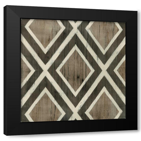 Driftwood Geometry II Black Modern Wood Framed Art Print with Double Matting by Vess, June Erica