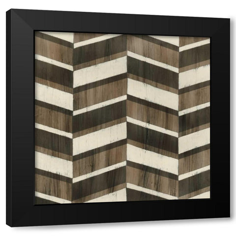 Driftwood Geometry VII Black Modern Wood Framed Art Print with Double Matting by Vess, June Erica