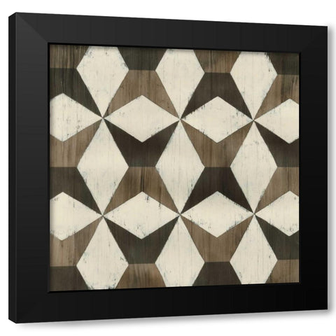 Driftwood Geometry IX Black Modern Wood Framed Art Print with Double Matting by Vess, June Erica