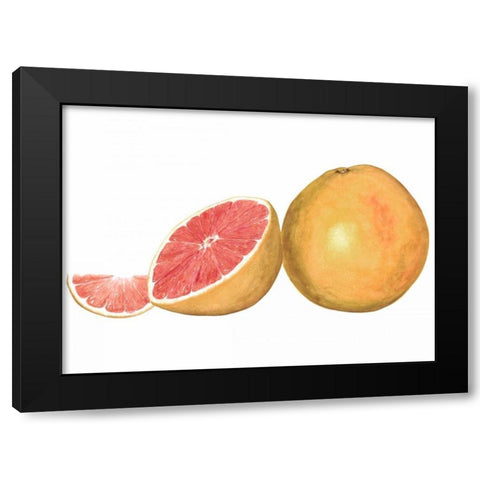 Watercolor Grapefruit Black Modern Wood Framed Art Print by Willett, Michael